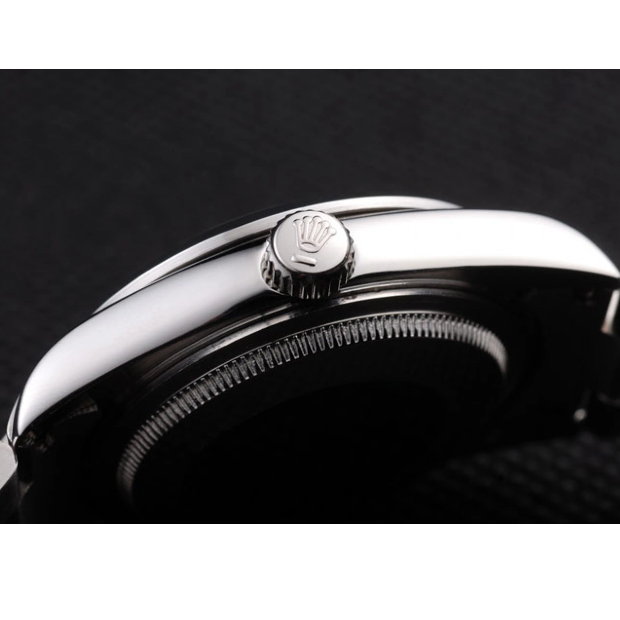Aaa replica watch 98087 Rolex Explorer Polished Dial Steel Black Stainless 0511